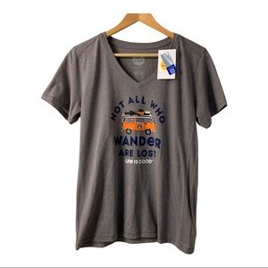 NWT Life is Good Gray Retro Van Tee